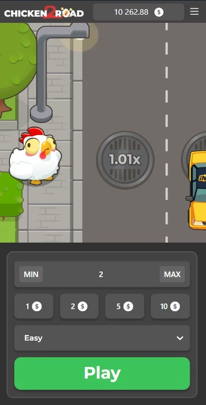 Gameplay screenshot - chicken running on the road